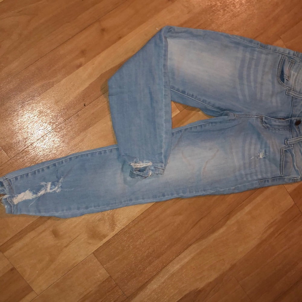 Light wash blue jeans